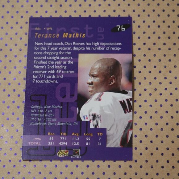Terance Mathis #76 Football Card - Picture 2 of 2